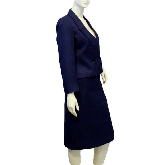 Karen Joyce Royal Purple Knit Power Suit Size 8 - Picture 4 of 5